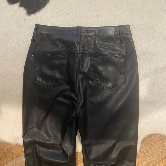 Judy Blue Straight Black Tanya Tummy Control Faux Leather Vegan Pants - Picture 9 of 10